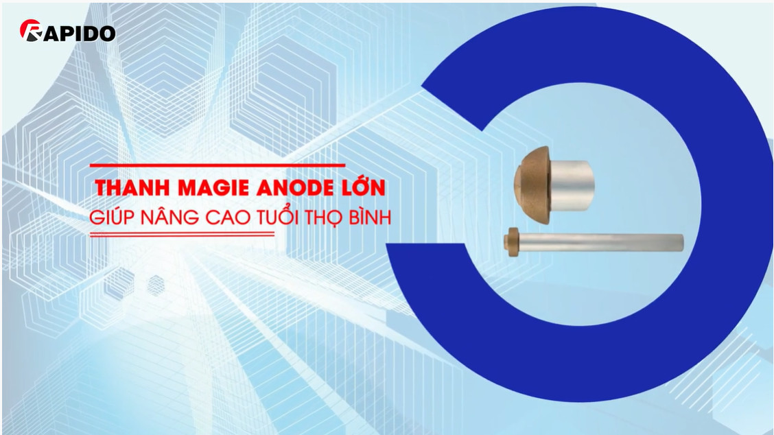 Thanh magie anode lớn nâng cao tuổi thọ bình