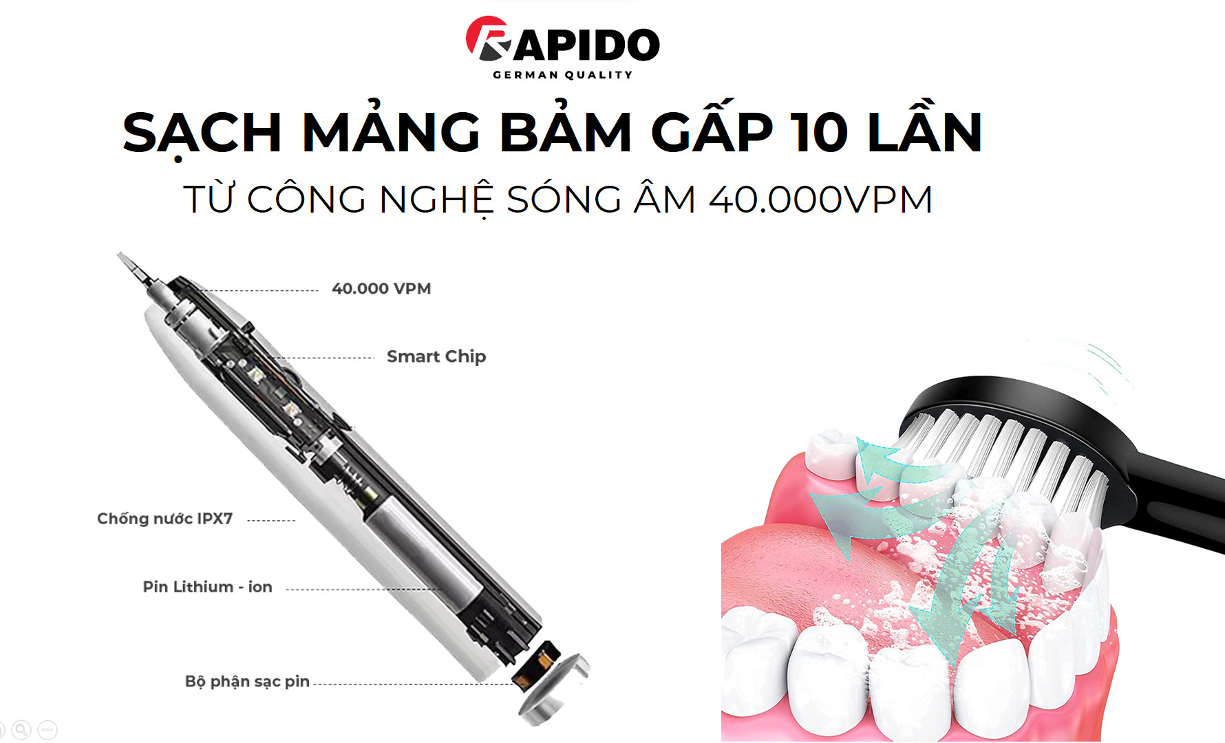 Bàn chải điện Rapido